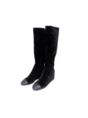 Chanel 38C Boot Suede Black